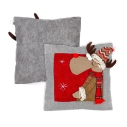 Cuscino Arredo Natalizio Renna Dasher Grigio Quadrato 40x40 Cm K702 -Prodotti Per La Casa cuscino arredo natalizio renna dasher grigio quadrato 40x40 cm 3