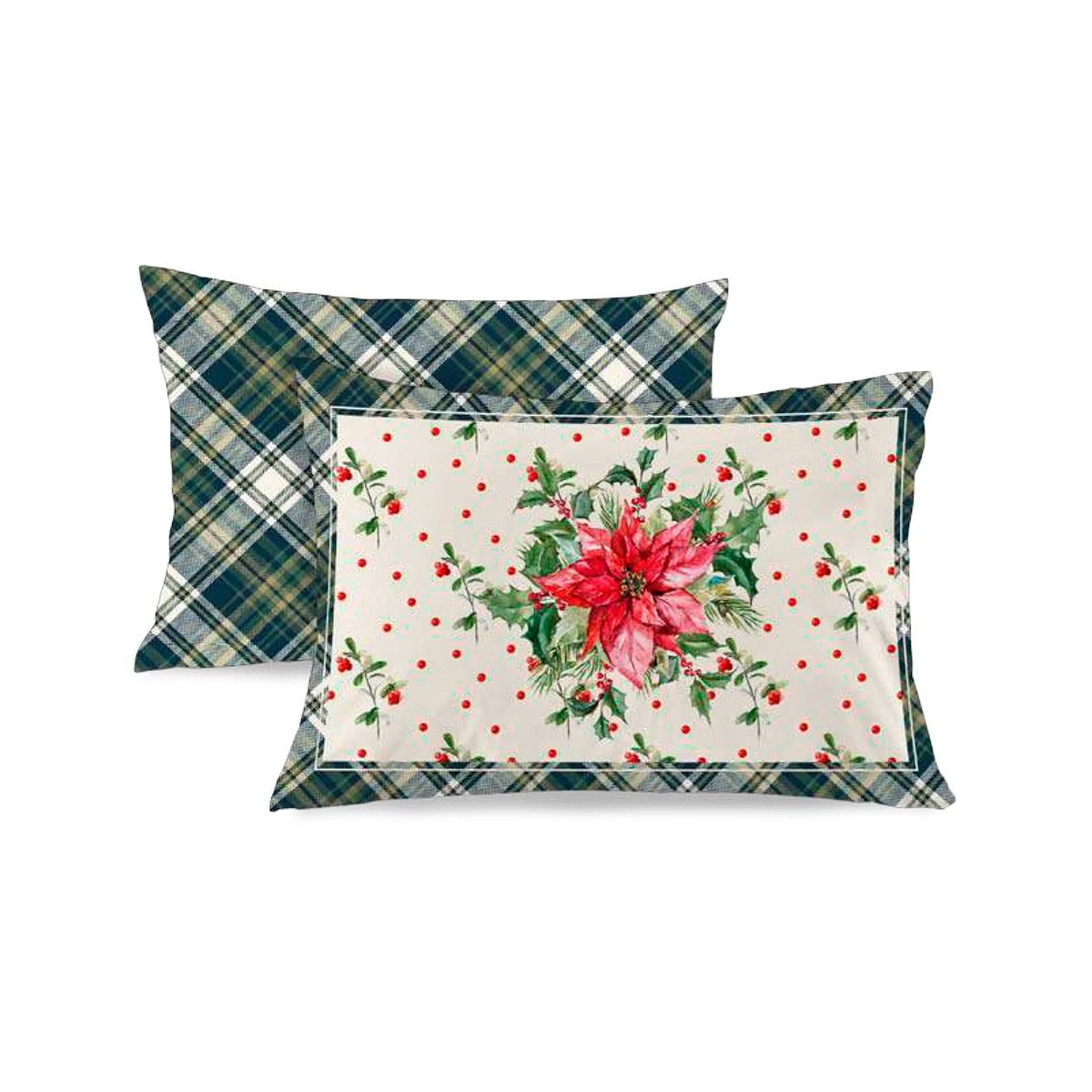 Federa Natalizia Poinsettia Di Casa Anversa 50x80 Cm X128 4 Federa Natalizia Poinsettia Di Casa Anversa 50x80 Cm X128 - immagine 2