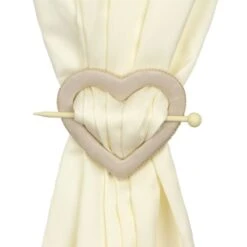 Fermatenda Heart A Forma Di Cuore In Legno Y646 -Prodotti Per La Casa fermatenda a forma di cuore beige 3