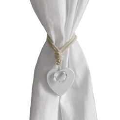 Fermatenda Cuori Con Cordino S280 -Prodotti Per La Casa fermatenda in corda cuore cristal beige
