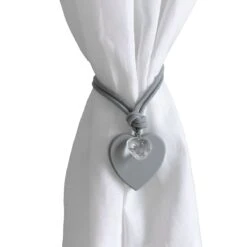 Fermatenda Cuori Con Cordino S280 -Prodotti Per La Casa fermatenda in corda cuore cristal grigio