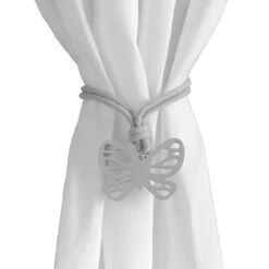 Fermatenda Farfalla Con Cordino S286 9 Fermatenda Farfalla Con Cordino S286 -Prodotti Per La Casa fermatenda in corda farfalla grigio