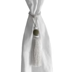 Embrasse Raccogli Tenda In Tessuto 64 Cm U127 -Prodotti Per La Casa fermatenda in tessuto bianco