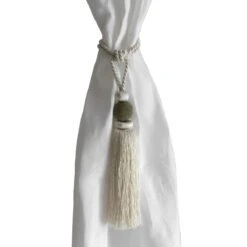 Embrasse Raccogli Tenda In Tessuto 64 Cm U127 -Prodotti Per La Casa fermatenda in tessuto panna