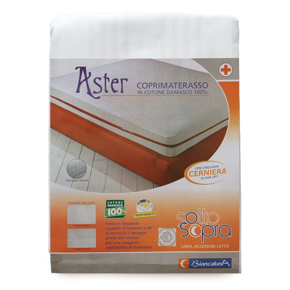 Fodera Coprimaterasso Aster Biancaluna Rigata C/cerniera - Dimensioni Varie S986 5 Fodera Coprimaterasso Aster Biancaluna Rigata C/cerniera - Dimensioni Varie S986 - immagine 3