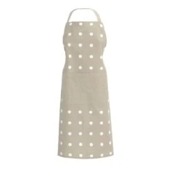 Grembiule Da Cucina Pop Pois In Puro Cotone V957 -Prodotti Per La Casa grembiule da cucina pop pois in puro cotone beige 1