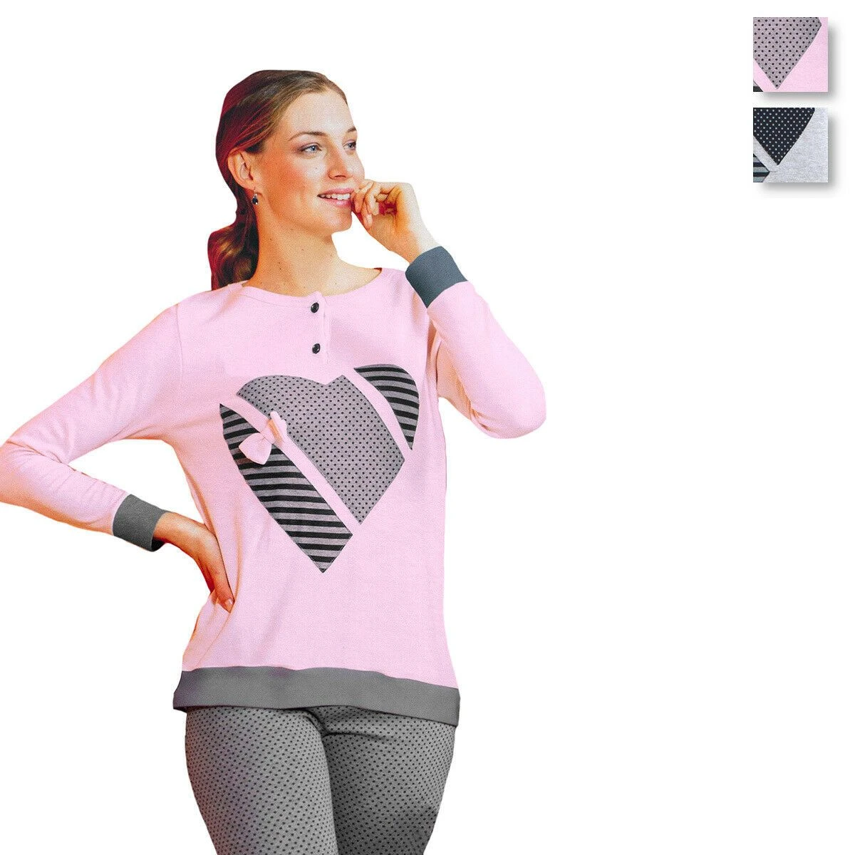 Pigiama Donna Singolare Invernale In Caldo Cotone P1139 V383 3 Pigiama Donna Singolare Invernale In Caldo Cotone P1139 V383