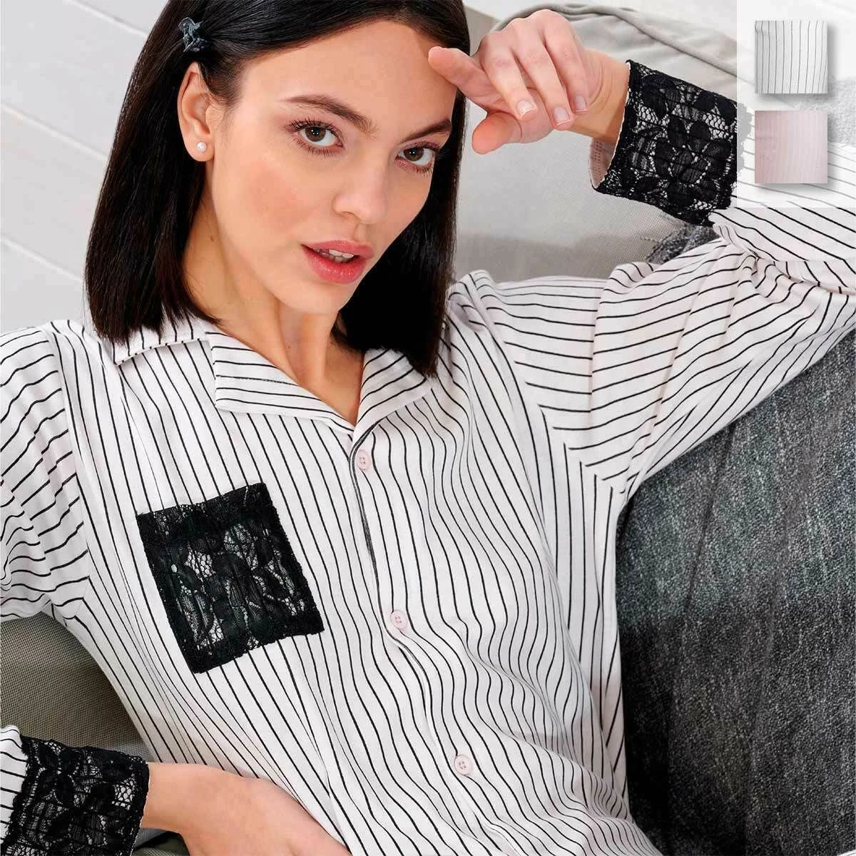 Pigiama Donna Aperto Oronero In Caldo Cotone OD1025 W471 3 Pigiama Donna Aperto Oronero In Caldo Cotone OD1025 W471