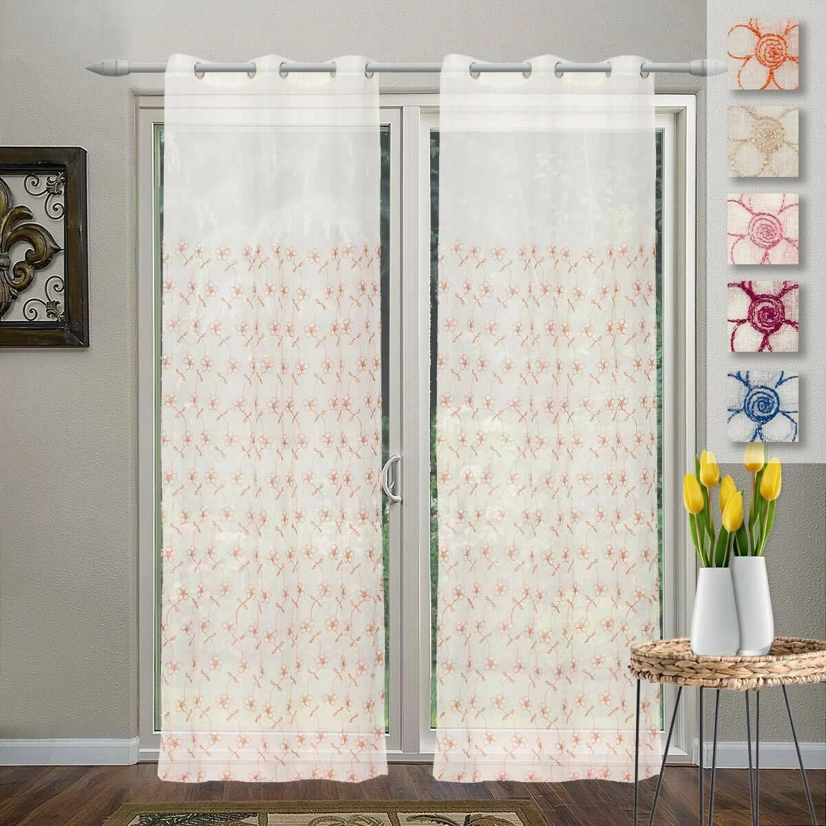 Tenda Arredo Filtrante Carine Effetto Lino Con Borchie 140x280 Cm W062 3 Tenda Arredo Filtrante Carine Effetto Lino Con Borchie 140x280 Cm W062