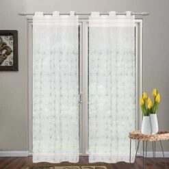 Tenda Arredo Filtrante Caterina Effetto Lino Con Borchie 140x280 Cm W065 -Prodotti Per La Casa pannello tenda arredo caterina con borchie semitrasparente 2 1