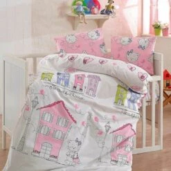 Parure Copripiumino Beautiful House Di Daunex Per Lettino Baby Z321