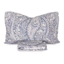 Parure Copripiumino Paisley Di Morbidissimi Per Letto Matrimoniale K502 -Prodotti Per La Casa parure copripiumino paisley di morbidissimi matrimoniale azzurro 2 1