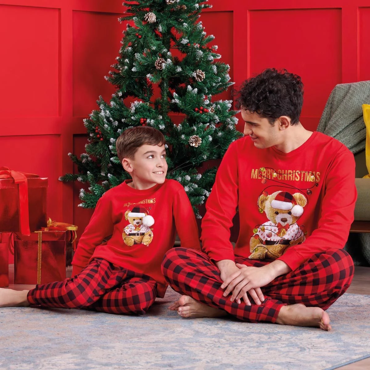 Pigiama Bambino/ragazzo Natalizio Teddy Oronero Caldo Cotone OUNB05/ODNJ04 K797 5 Pigiama Bambino/ragazzo Natalizio Teddy Oronero Caldo Cotone OUNB05/ODNJ04 K797 - immagine 3