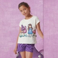 Pigiama Bambina/ragazza Estivo Faerie Folk Gorjuss In Cotone 55629 W965 -Prodotti Per La Casa pigiama da bambina ragazza mezza manica gorjuss garden grow 55629 5 7