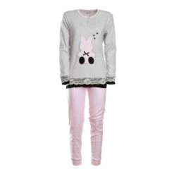 Pigiama Donna Oronero In Caldo Cotone OD1004 W454 -Prodotti Per La Casa pigiama donna caldo cotone oronero od1004 grigio medio 3