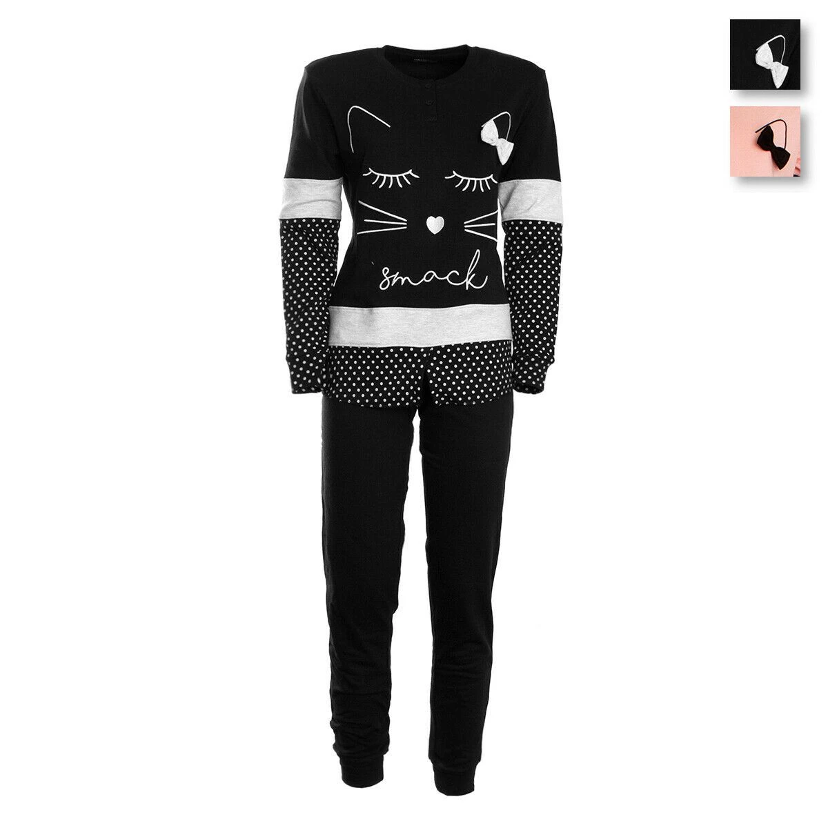 Pigiama Donna Oronero In Caldo Cotone OD1005 W362 3 Pigiama Donna Oronero In Caldo Cotone OD1005 W362