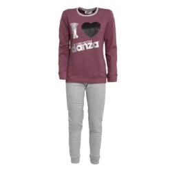 Pigiama Donna Dimensione Danza In Felpa DD20110 V612 -Prodotti Per La Casa pigiama donna dimensione danza dd20110 in felpa di cotone malva 4