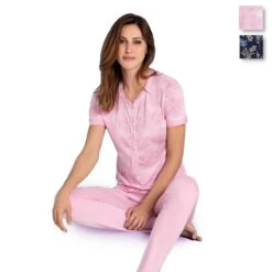 Pigiama Donna Estivo Floreale Linclalor Viscosa 02305 - Fino Alla Tg 58 V973