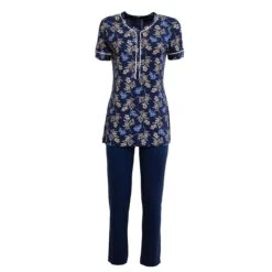 Pigiama Donna Estivo Floreale Linclalor Viscosa 02305 - Fino Alla Tg 58 V973 -Prodotti Per La Casa pigiama donna estivo linclalor in viscosa 02305 blu e burro 9