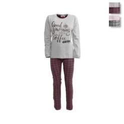 Pigiama Donna Dimensione Danza Invernale Caldo Cotone DD20110 Z648