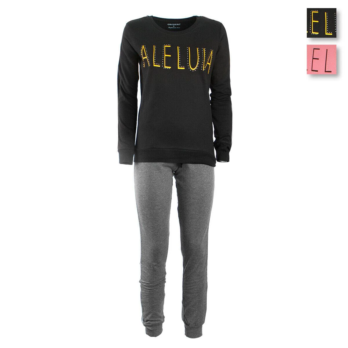 Pigiama Donna Oronero Invernale In Felpa OD1071F J134 3 Pigiama Donna Oronero Invernale In Felpa OD1071F J134