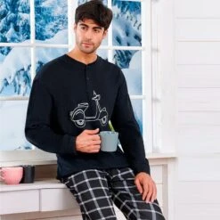 Pigiama Uomo Oronero In Caldo Cotone UO1100 W357 9 Pigiama Uomo Oronero In Caldo Cotone UO1100 W357 -Prodotti Per La Casa pigiama uomo caldo cotone oronero ou1100 2 8