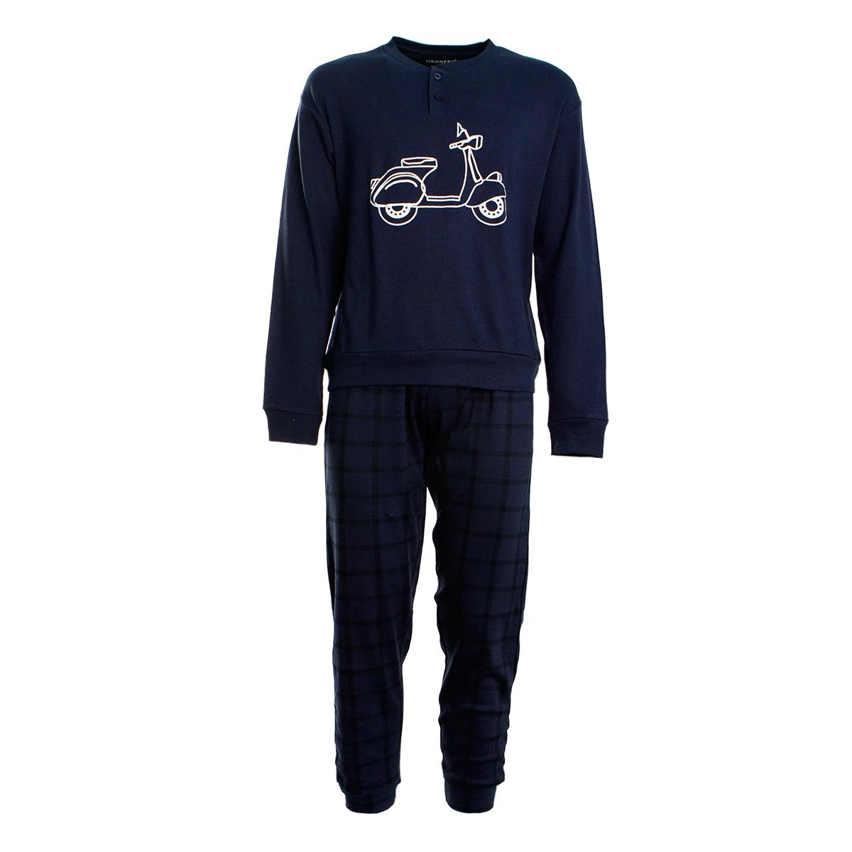 Pigiama Uomo Oronero In Caldo Cotone UO1100 W357 5 Pigiama Uomo Oronero In Caldo Cotone UO1100 W357 - immagine 3