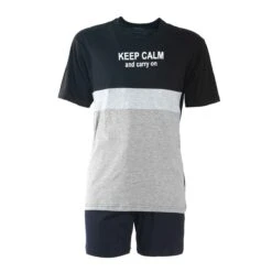 Pigiama Uomo Corto Oronero In Cotone OD2016 K300 -Prodotti Per La Casa pigiama uomo corto oronero ou2016 nero 4