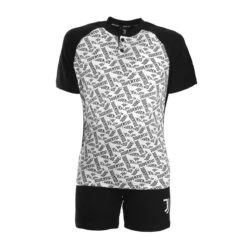 Pigiama Uomo Estivo F.C. Juventus Juve In Cotone JU14121 Nero K118