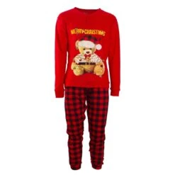 Pigiama Uomo Natalizio Teddy Oronero In Caldo Cotone OUN03 K796