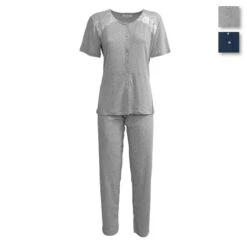 Pigiama Donna Aperto Mezza Manica Brenda Di Toscana Lingerie S344