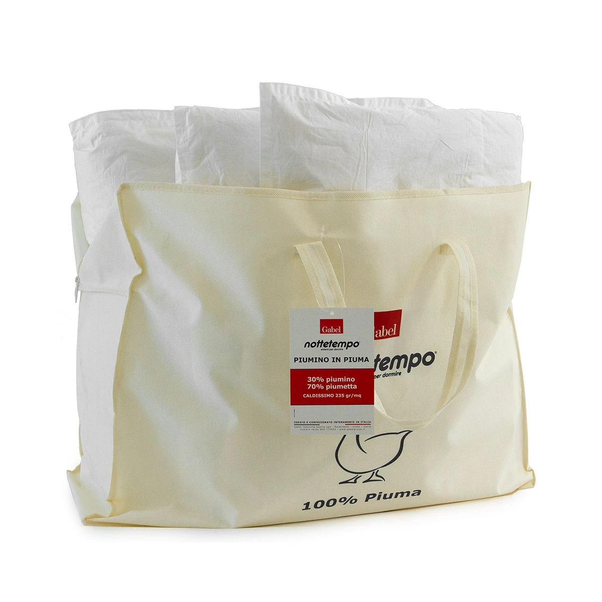 Piumino Gabel 100% Piuma Vergine D'oca Singolo 30% Piumino 70% Piumette C130 - immagine 2