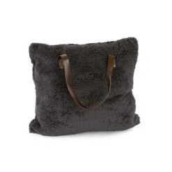 Plaid Con Borsa Teddy In Sherpa 130x160 Cm W269 -Prodotti Per La Casa plaid borsa in sherpa teddy fumo 2 1
