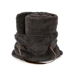 Plaid Con Borsa Teddy In Sherpa 130x160 Cm W269 -Prodotti Per La Casa plaid borsa in sherpa teddy fumo 3 1