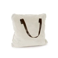 Plaid Con Borsa Teddy In Sherpa 130x160 Cm W269 -Prodotti Per La Casa plaid borsa in sherpa teddy naturale 2 1