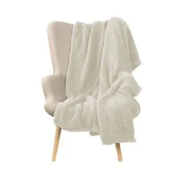 Plaid Con Borsa Teddy In Sherpa 130x160 Cm W269 -Prodotti Per La Casa plaid borsa in sherpa teddy naturale 1