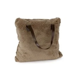 Plaid Con Borsa Teddy In Sherpa 130x160 Cm W269 -Prodotti Per La Casa plaid borsa in sherpa teddy tortora 2 1