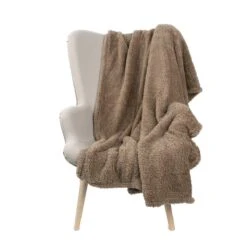 Plaid Con Borsa Teddy In Sherpa 130x160 Cm W269 -Prodotti Per La Casa plaid borsa in sherpa teddy tortora 1