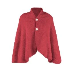 Poncho Donna Soffice In Pile Sherpa Y469 -Prodotti Per La Casa poncho donna soffice bordeaux 4