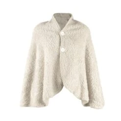 Poncho Donna Soffice In Pile Sherpa Y469 -Prodotti Per La Casa poncho donna soffice naturale 1