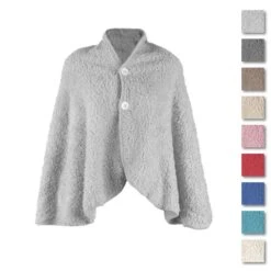 Poncho Donna Soffice In Pile Sherpa Y469