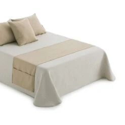 Runner Per Letto Oliver Con Tasche - Dimensioni Varie Q592 -Prodotti Per La Casa runner fondoletto con tasche beige