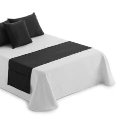 Runner Per Letto Oliver Con Tasche - Dimensioni Varie Q592 -Prodotti Per La Casa runner fondoletto con tasche nero