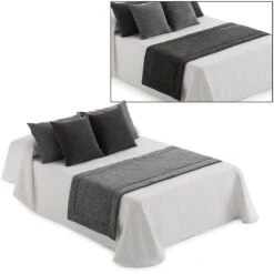 Runner Trapuntato Per Letto Dream Bicolor Reversibile - Dimensioni Varie Q922 -Prodotti Per La Casa runnero trapuntato doubleface dream grigio nero