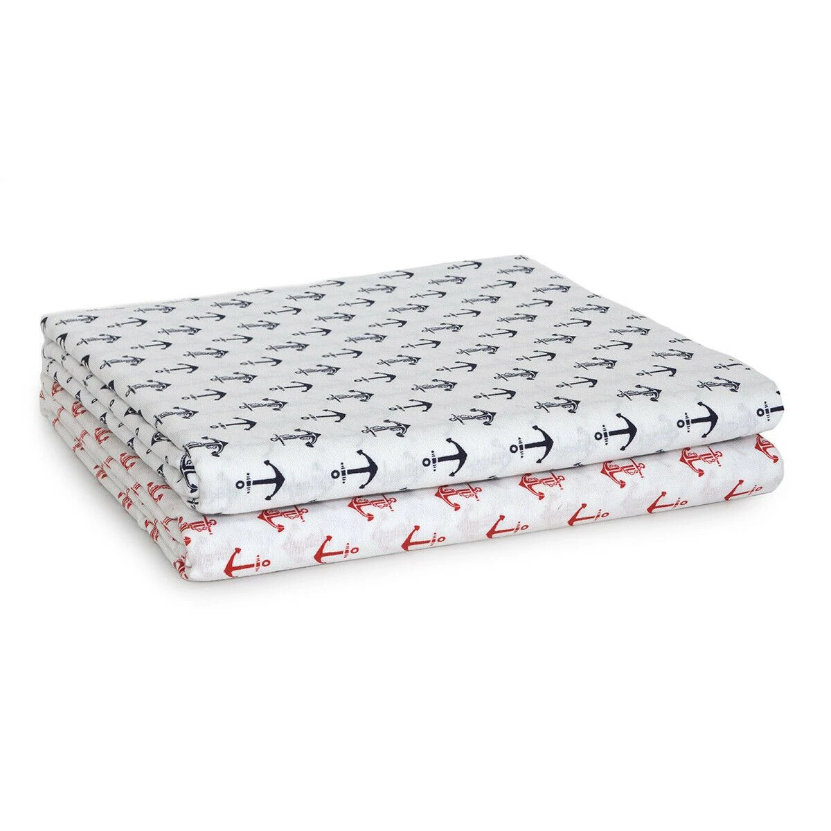 Scampolo Tessuto Ancora Cotone Loneta Fondo Bianco U475 3 Scampolo Tessuto Ancora Cotone Loneta Fondo Bianco U475