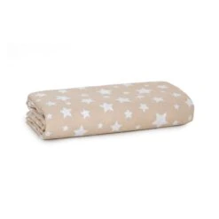 Scampolo Tessuto Stelline Cotone Loneta 275x275 Cm U486 -Prodotti Per La Casa scampolo loneta cotone stella beige 1