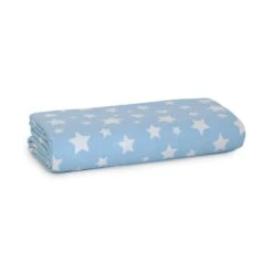 Scampolo Tessuto Stelline Cotone Loneta 275x275 Cm U486 -Prodotti Per La Casa scampolo loneta cotone stella celeste 1