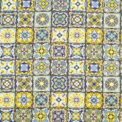Scampolo Tessuto Ceramic Cotone Loneta Digitale 275x275 Cm Y276 -Prodotti Per La Casa scampolo tessuto ceramic cotone loneta giallo 2 1