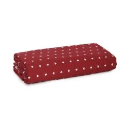 Scampolo Tessuto Cuori Cotone Loneta Fondo Colorato U474 -Prodotti Per La Casa scampolo tessuto loneta cotone cuori fondo colorato rosso 1