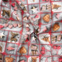 Scampolo Tessuto Natalizio Rakkaani Cotone Loneta Digitale 275x275 Cm Z893 -Prodotti Per La Casa scampolo tessuto natalizio rakkaani cotone loneta digitale grigio 2 1